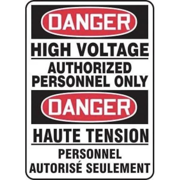 Accuform BILINGUAL OSHA DANGER SAFETY SIGN HIGH FBMELC187XP - main